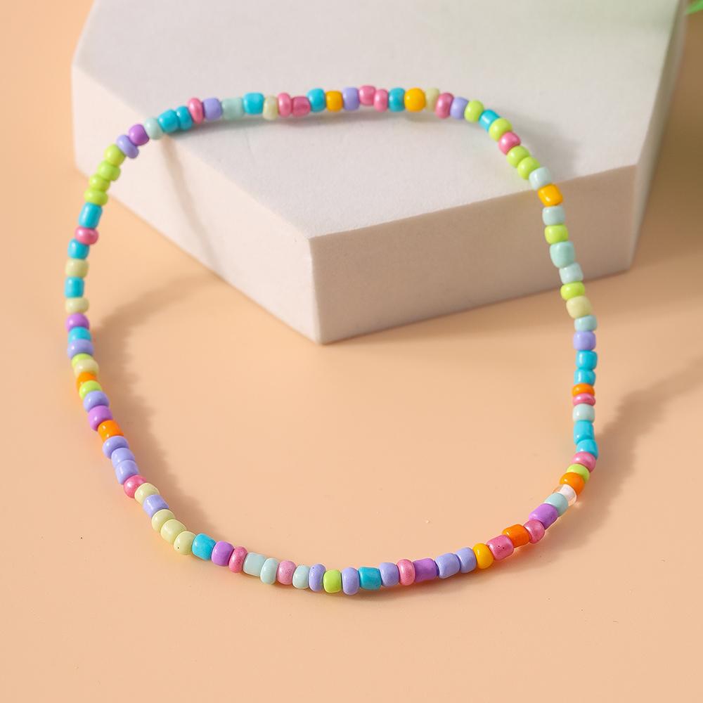 Bohemian Handmade Colorful Beads Anklet Summer Beach Beaded Ankle Bracelet Women Girls Holiday Jewelry Gifts