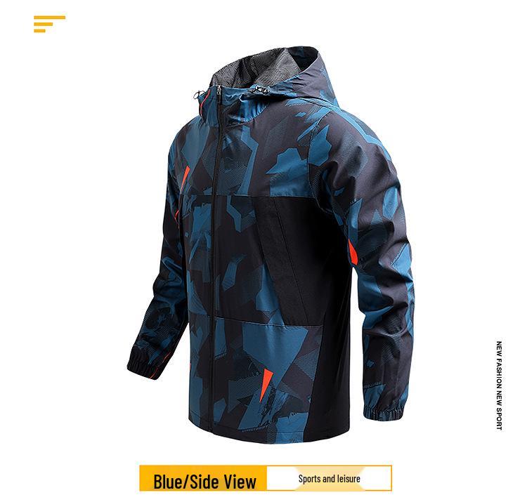 Men's Spring/Autumn Quick-Dry Hooded Windbreaker for Outdoor Sports