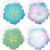 DIY Flower Shape Coaster Mold Silicone Epoxy Resin Handmade Craft Mold for Fruit Dish Clay Plaster Casting Home Decor