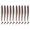 10/30/50Pcs Fishing Lures Soft Baits with T-Tail Vibrant Color Tear-Resistant Reusable Flexible Soft Artificial Lures Fake Baits