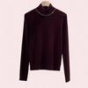 Korean Version of Commuting Simple Base Knit Sweater Top High-neck Ironing Sweater for Women with Slim Fit and Fashionable