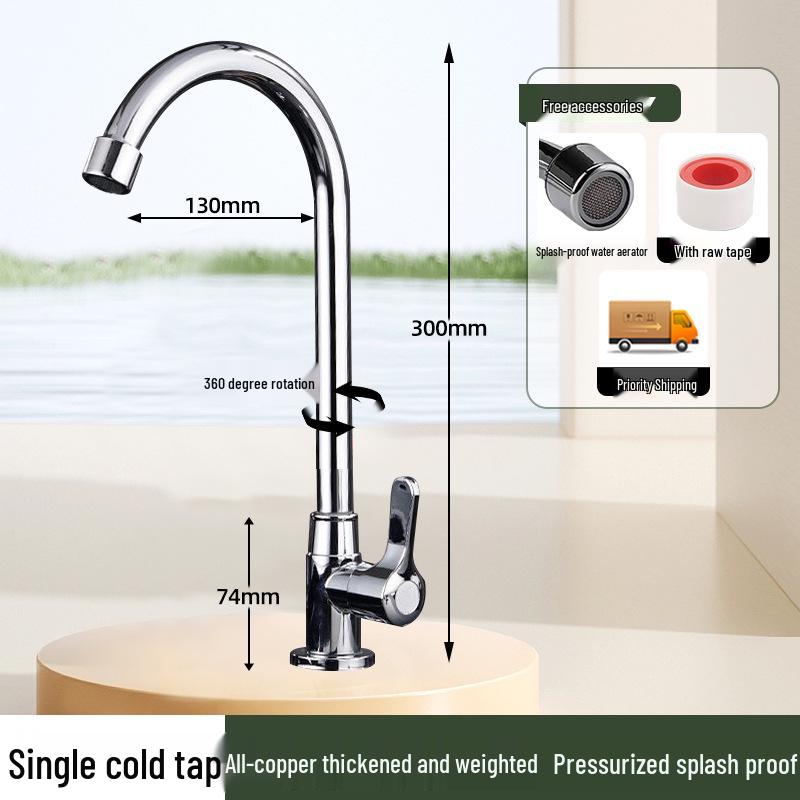 Stainless Steel Anti-Splash Hot & Cold Kitchen Faucet for Vegetable Sink & Washbasin