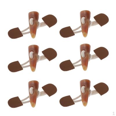 Boutons à bascule en corne de résine et cuir PU, fermoir à boutons avec cordon pour la couture de vêtements 6 pièces