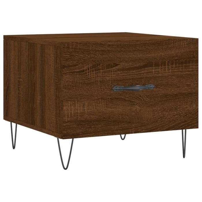 VidaXL Table basse Chêne marron 50x50x40 cm Bois d'ingénierie 829394