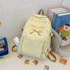 Large Capacity Bow Backpack Solid Color Korean Style School Bag Casual Student Schoolbag  Unisex