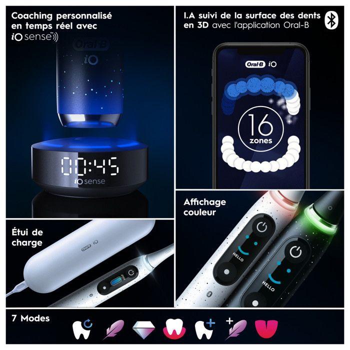 Brosse à Dents Électrique - Oral-B - iO Series 10 - Connectée Bluetooth - Charge Rapide - 6 Modes de Brossage