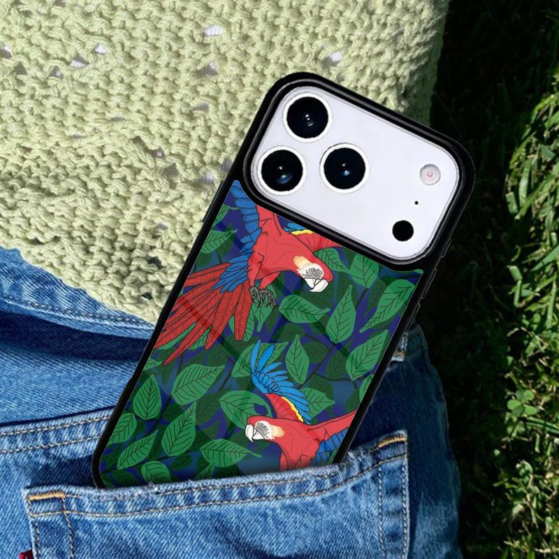 Parrots Colorful Jungle Art mobile phone case Compatible with IPhone 17 16 15 14 13 12 11Pro Max 17 Air cover