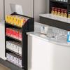 Automatic Pusher Organizer Self-Propelled Storage Rack with Compartments for RV Travel Kitchen Snack Drink Storage Use