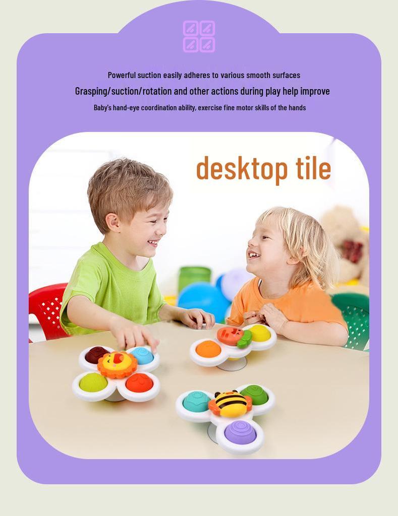 Educational Baby Cartoon Teether & Bath Spinner Toy