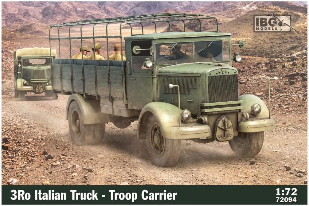 IBG 1/72 Scale Italian Army Lancia 3Ro Heavy Truck, Troop Transport Type, Plastic Model Kit PB72094