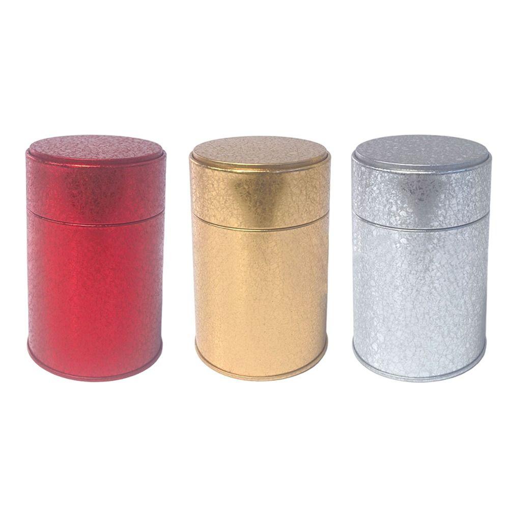 Circular Shape Tea Jar Mini Size Metal Box Organizer Tea Tin Tea Storage