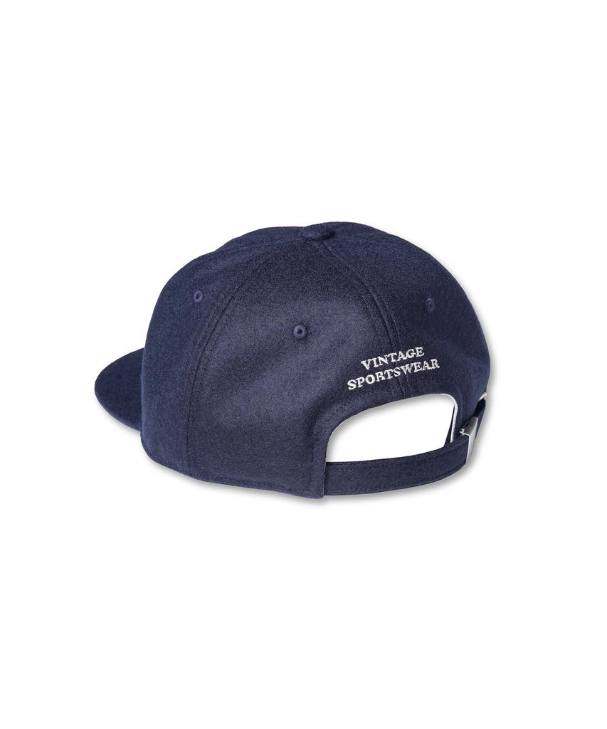Bancheu Anchor Logo Wool Flannel Vintage Baseball Cap - Navy