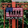 2D Flat 4th of July Independence Day, EMOHAT Home of The Free Because of The Brave Patriotic Soldier Aluminium Metal Sign, Man Cave Bar Metal Sign