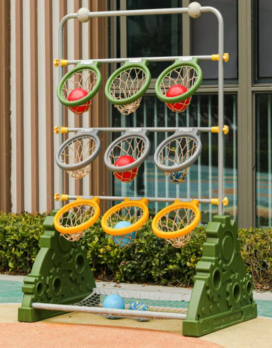 Kids' Throwing Rack Game: Sandbags & Frisbee Targets for Physical & Sensory Training