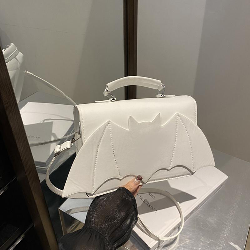 Yogodlns Gothic Women Shoulder Bag Bat Wing Ladies Top-handle Bags Creative Chic PU Leather Handbag Halloween Novelty Crossbody Bag Purse
