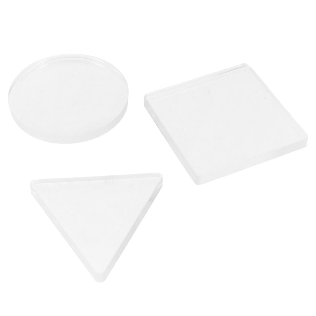 New 3 PCS Gel Press Monoprinting Print Plates Gel Plate, For Card Making Scrapbooking, Triangle Round Square Gel Printing Plate