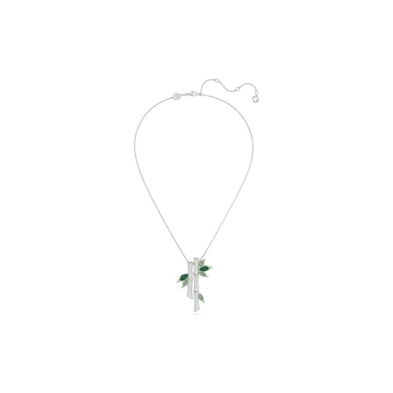 Swarovski Dellium Stylish Bamboo Rhodium Plated Necklace Women s Silver 5645369 серебряный