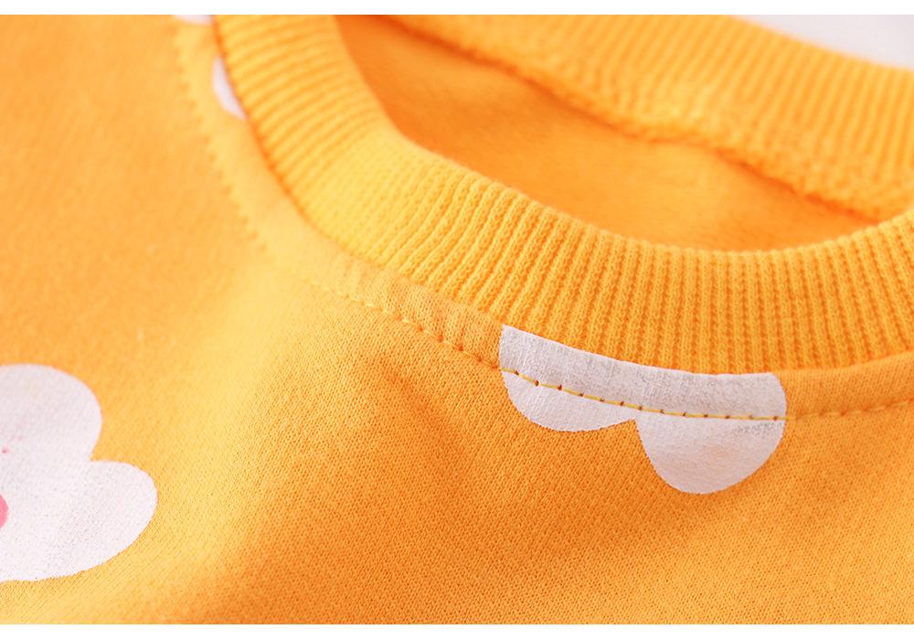 Girls' Cartoon Cotton Knit Hoodie - Long Sleeve, Autumn Style, European & American Brand Kids' Clothing