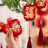 Chinese New Year Hanging Lanterns Small Lighted Red Lantern with Tassel for New Year Spring Festival Wedding Party Decor