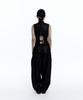 Kasiko Pintuck Asymmetric Trousers Black