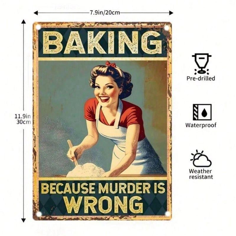 

Because Is Wrong Sarcastic Sign Retro Metal Poster Wall Decor Bar Kitchen