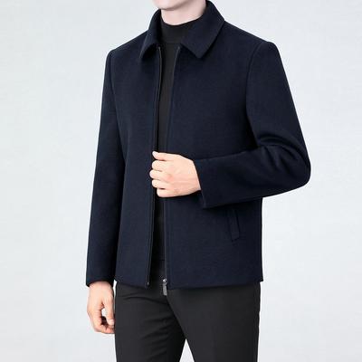 Manteau en laine pour homme de marque Automne/Hiver 2025 - Revers, Doublure en duvet amovible, Manteau en laine double face.