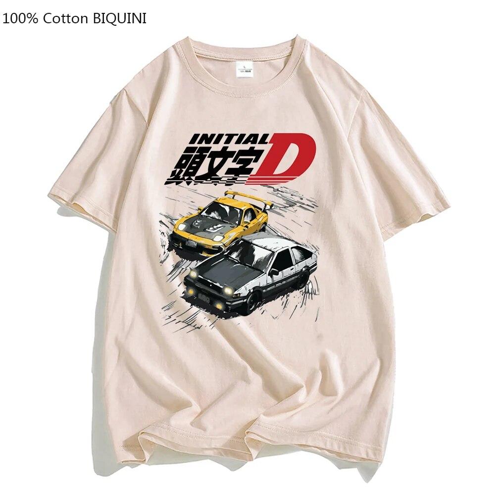 

AE86 Япония Аниме Initial D футболка унисекс летняя крутая футболка с короткими рукавами Повседневная футболка Homme Racing Drift Car Graphic Хлопковая футболка L