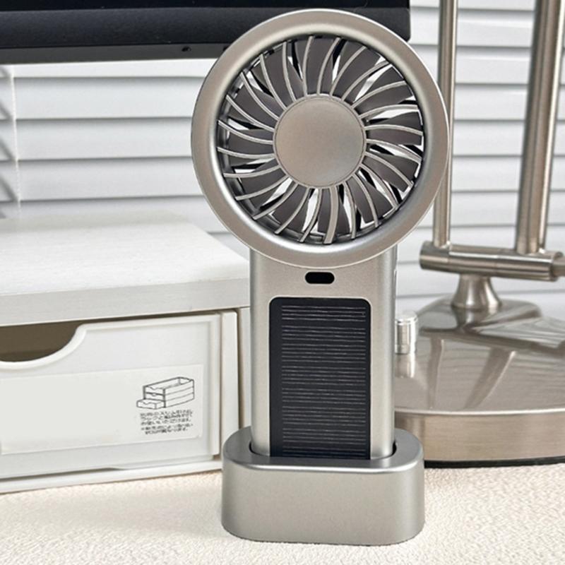 Portable Solar Charging Hand Fan 5 Speed Blower Handheld Fan Rechargeable Replacement For Camping Hiking Indoor Use