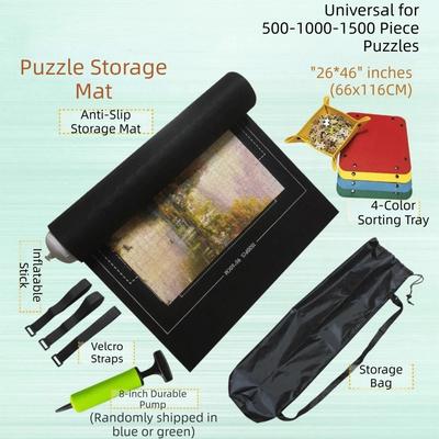 Roll Up Jigsaw Puzzle Storage Mat Set 1500/2000/3000 Pieces Non-Slip Puzzles Keeper Sorting Trays Portable Puzzle Saver Pad