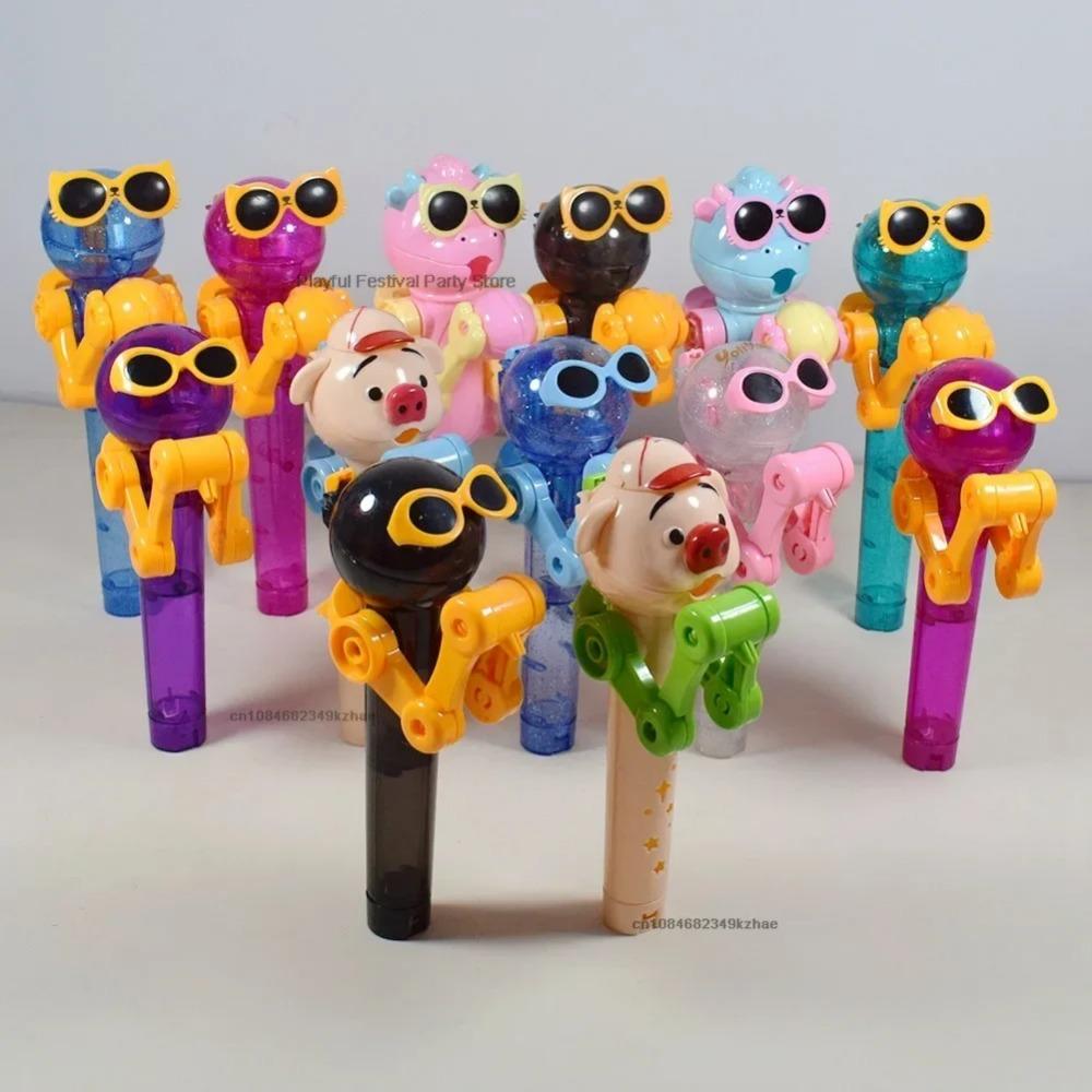 1pc Creative Lollipop Robot Holder Dinosaur Eat Lollipop Pop Ups Case Candy Storage Cool Toy Party Favors Gifts for Kids