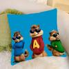 A-Alvin E T-The Chipmunk-s Federa Rimovibile Lavabile Copricuscino – Lino Morbido per Tutte le Stagioni