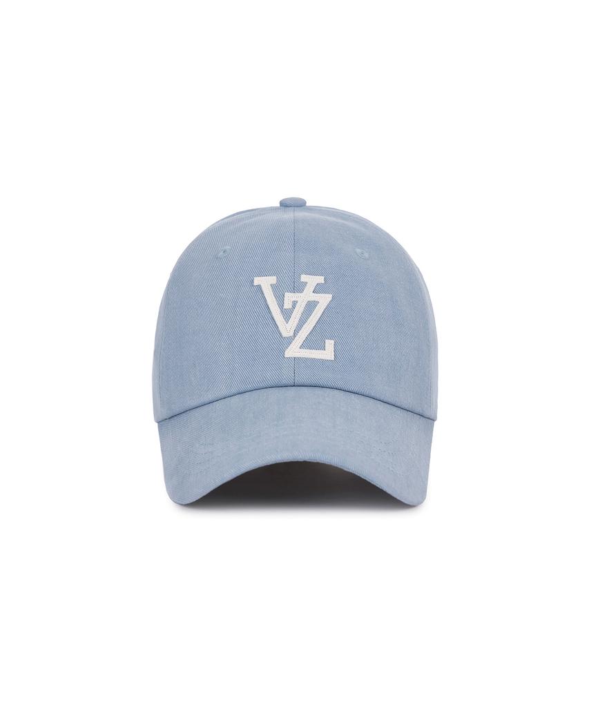 Bajal Monogram Applique Oversized Washed Ball Cap Sky Blue