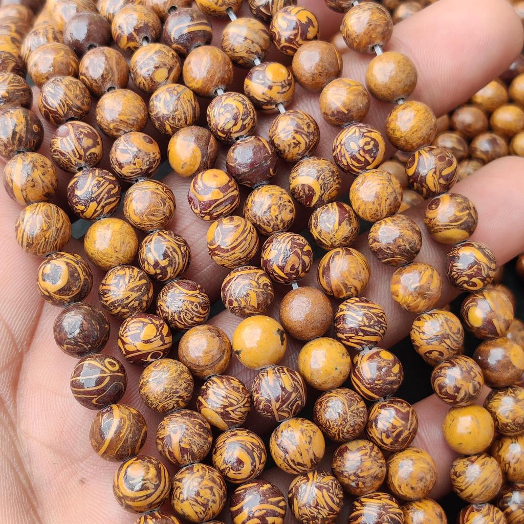 Natürliche Mariam-Elefantenhaut-Jaspis-Perlen bester Qualität, Edelsteinperlen, lose Perlenstränge mit 14–15 Zoll, Perlen in den Größen 6 mm, 8 mm und 10 mm.