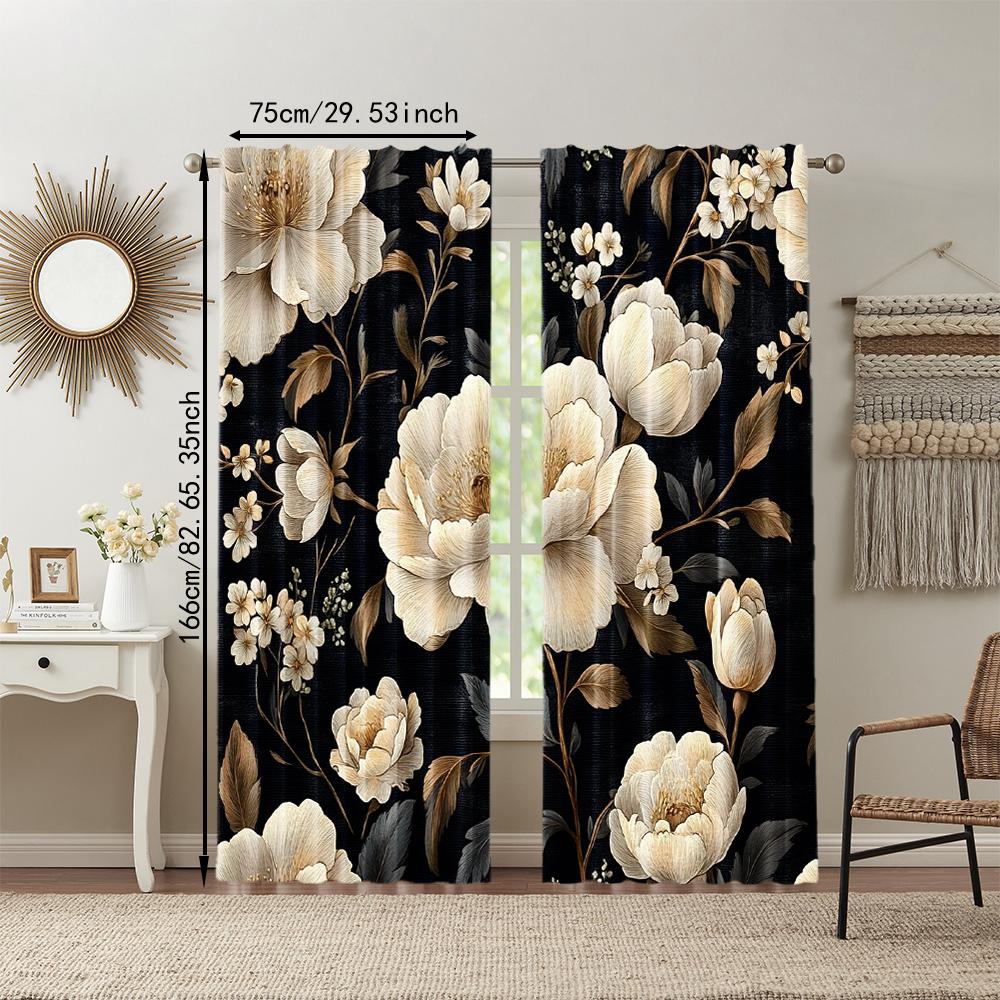 2 pcs   versatile polyester transparent curtains for home decoration Boho (2) for use in bedrooms and living rooms