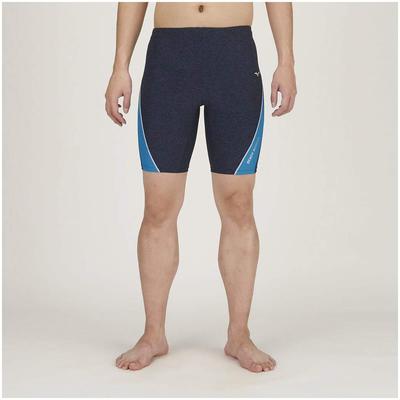 Mizuno Gym Fitness Half Spats Small Men's Swimsuit, (21cm Inseam/3D Cups), N2JB0616, Blue, Size