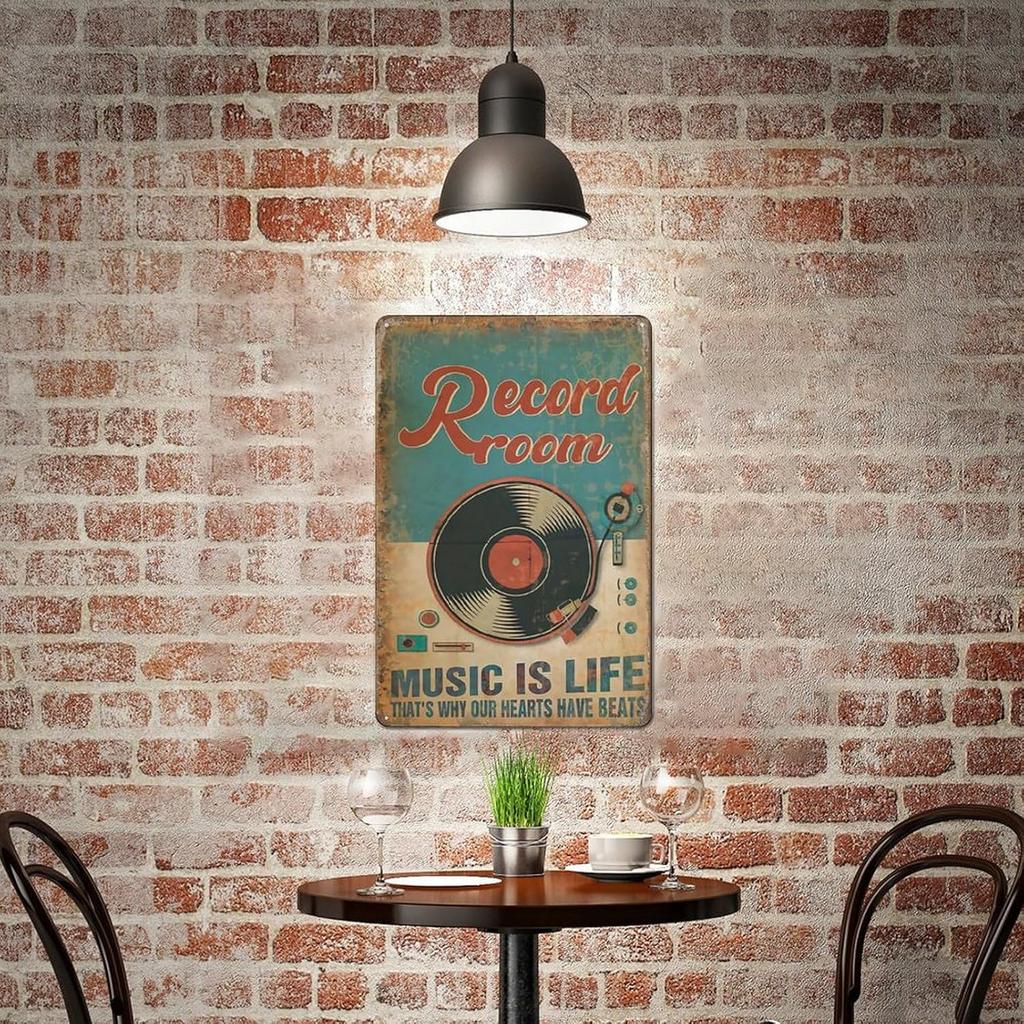 Music Poster Vintage Poster Record Music Canvas Art Poster and Wall Art Picture Print Funny Metal Sign Poster Wall Art for Kitchen Garden Bathroom