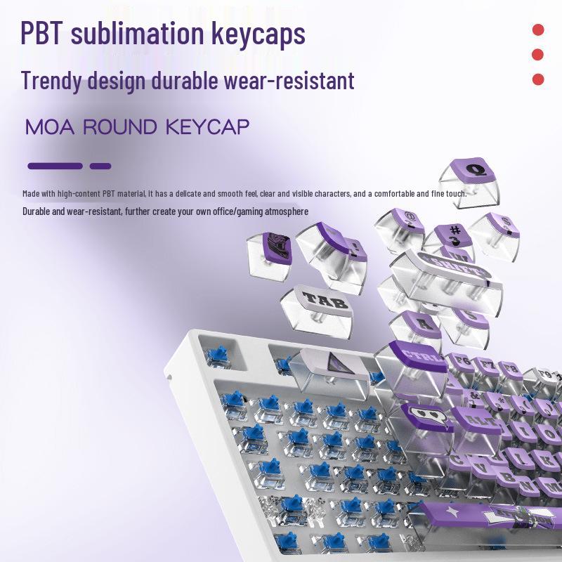 Sakura Esports 104-Key Wired Mechanical Keyboard for Girls - PBT Translucent Design, Universal for Office Use
