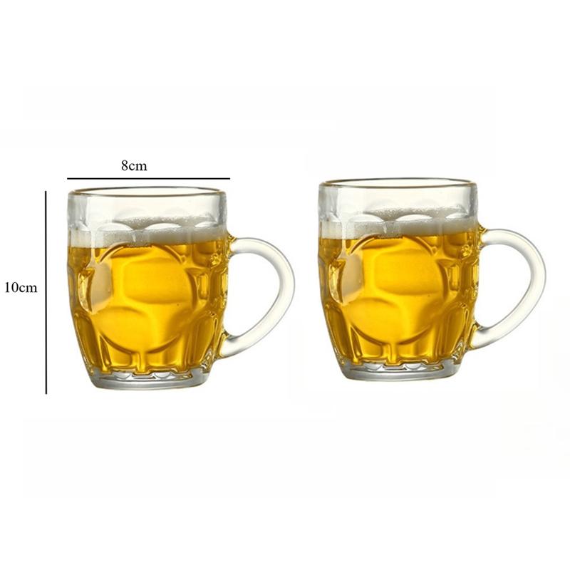 

260мл/380мл Креативный бокал для вина, стаканы для питья, чашка для воды с ручкой, роскошный пивной бокал для любителей пива, аксессуары для вечеринок 2pcs