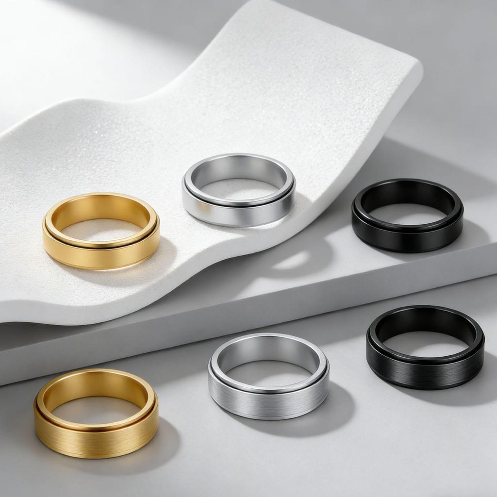 Drehbarer 6/8mm Titanstahl Herren Outdoor Partnerring
