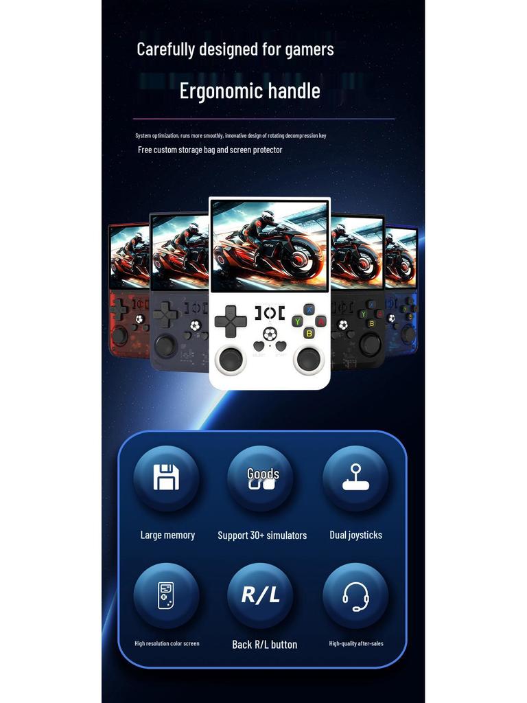 R36pormax 4-Inch Linux Retro Handheld Game Console for Two-Player Games