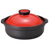 Yamashita Kogei Earthenware Pot, Ceramic, 22 X 19.4 X 10.5 Cm (800cc), Banquet Red/Black, No. 6, 15032600
