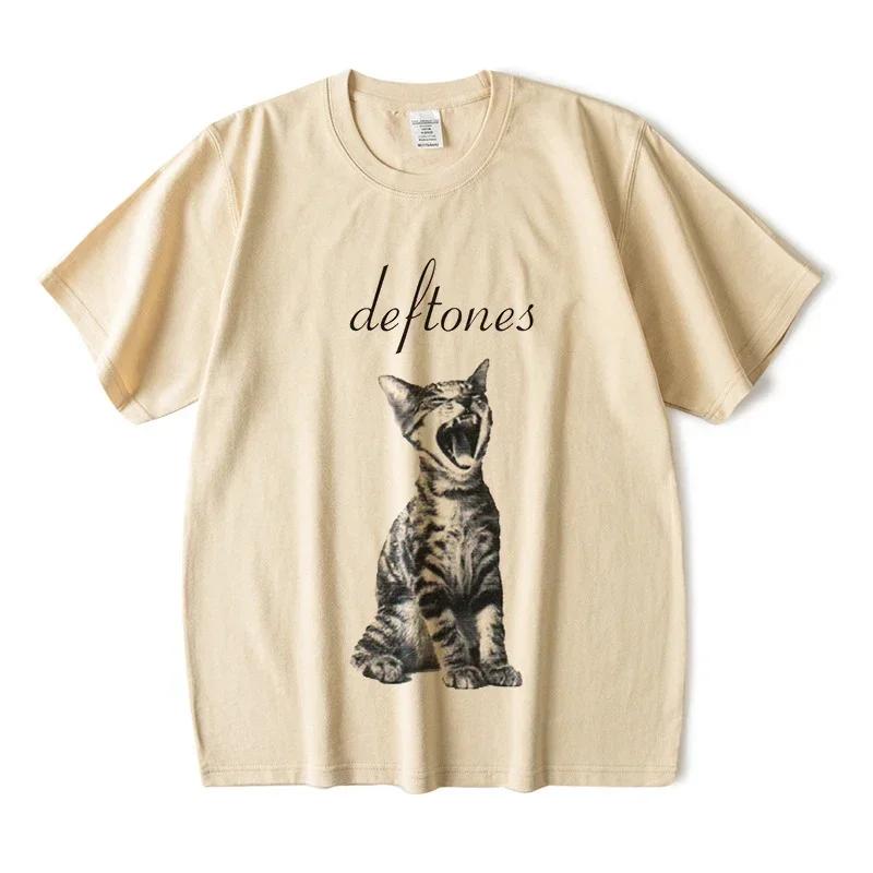 Unisex Cats Print Top Women's Cute Cat Printed Short Sleeve T-shirt Women's Harajuku Fashion Couple Loose Street Style Y2K Clothing