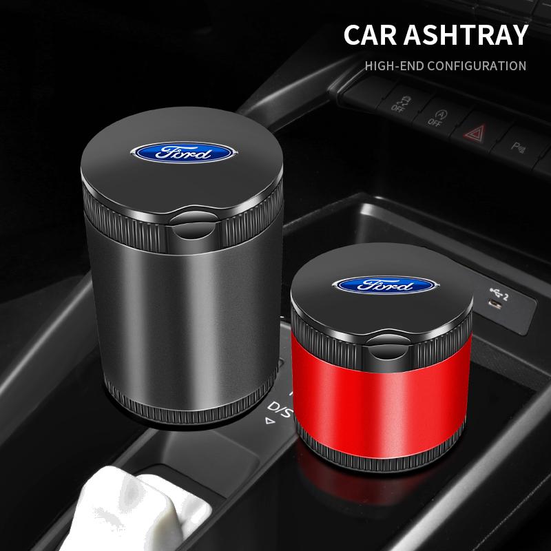 Car Styling LED Ashtray Cigarette Smoke Ash Cylinder Bin Holder With Lid For Ford Mondeo MK1 MK2 MK3 MK4 MK5