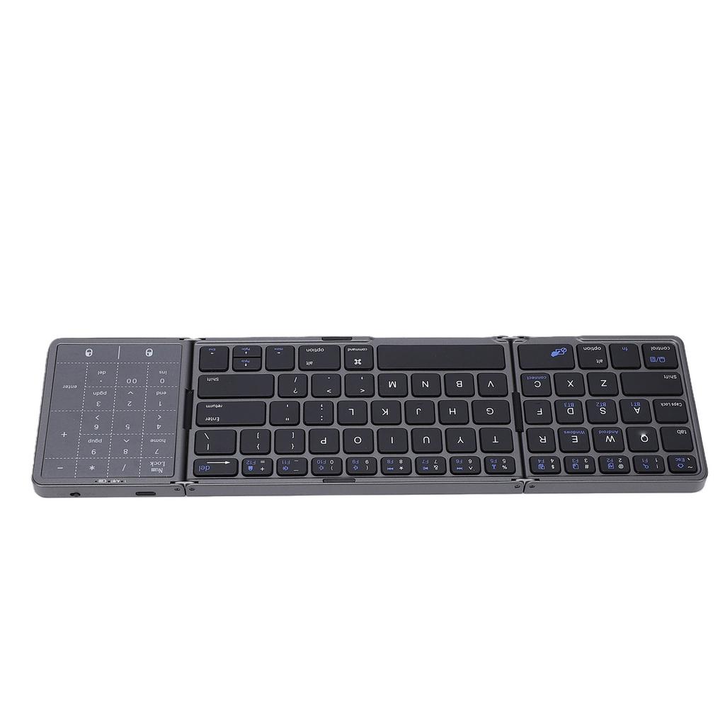 Fold Keyboard Rechargeable Full Size Keys Folding Wireless Keyboard with Touchpad Multi Device Sync for Laptop PC Tablets
