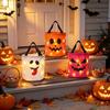 Colorful Halloween Event Supplies LED Light Up Bucket, Glow in The Dark Trick or Treat Candy Reusable Holiday Storage Buckets Bag with Handle, Lighted