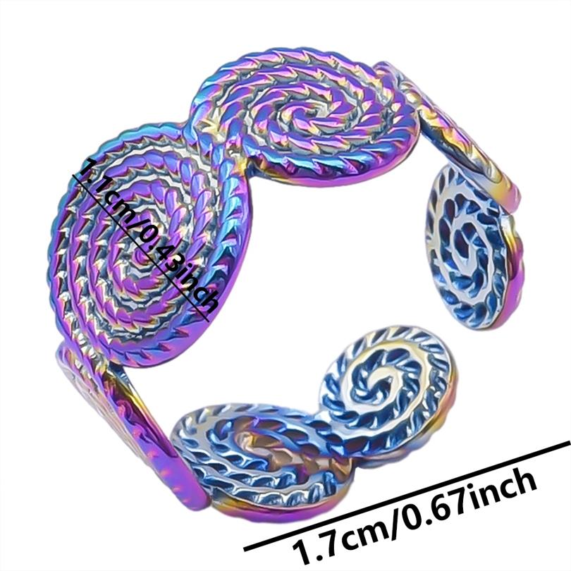 Echtvergoldeter Offener Verstellbarer Ring Echter Stein Edelstahlringe Für Damen Herren Zubehör Geometrischer Schmuck Ringe Geschenk