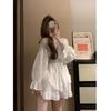 First Love Plot White Texture Temperament Dress Large Size Mm Spring French Long Sleeve Irregular Cake Skirt