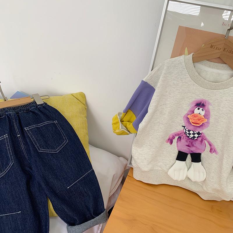 Boys' Autumn Loose Fit Breathable Denim Pants - Casual Versatile Street Style