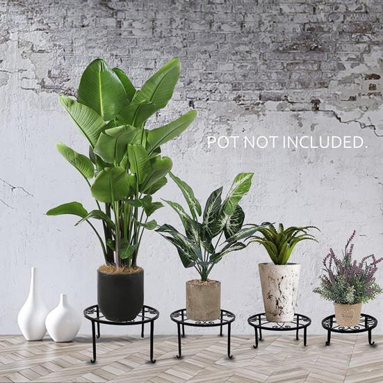5Pcs Plant Stand Sturdy Base Rust-free Weather-resistant Iron Art Heavy Duty
