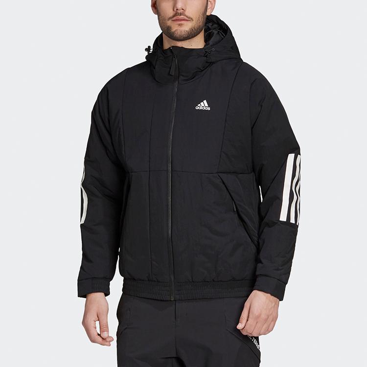 Adidas BTS Hooded Jacket Warm Sports Cotton Coat Winter Men Jackets Black FT2447